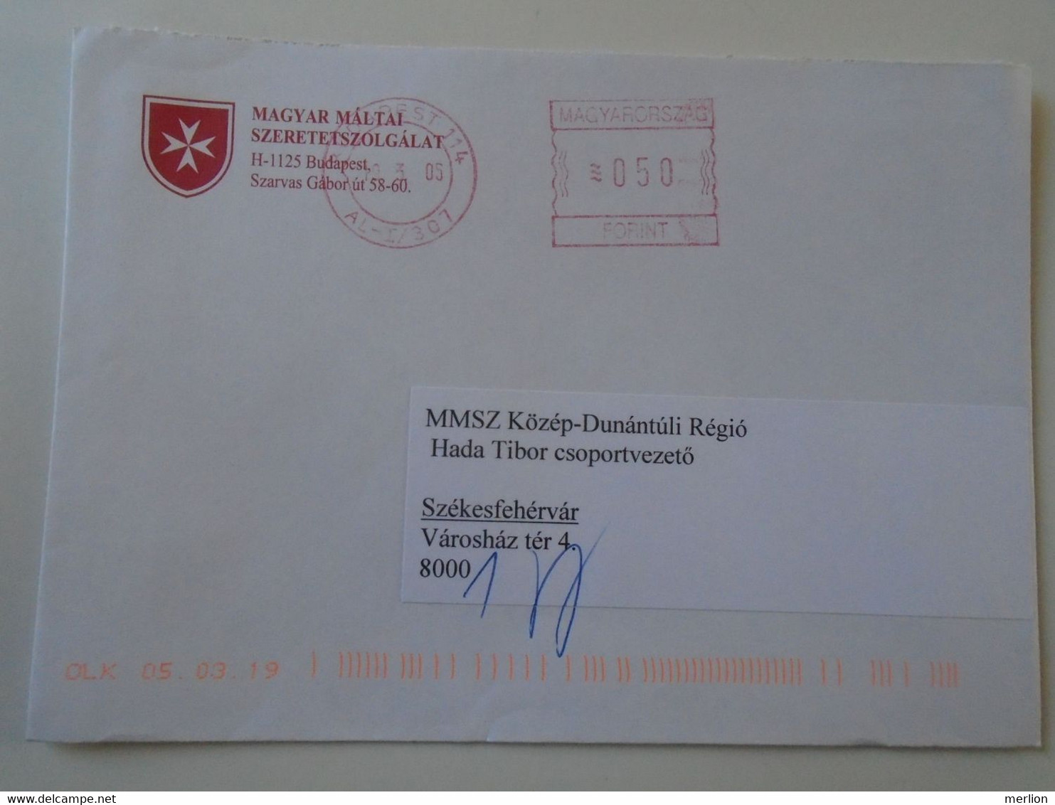 D193926 Hungary EMA Red Meter Freistempel - 2005 Budapest -Maltese Charity Service - Automaatzegels [ATM]