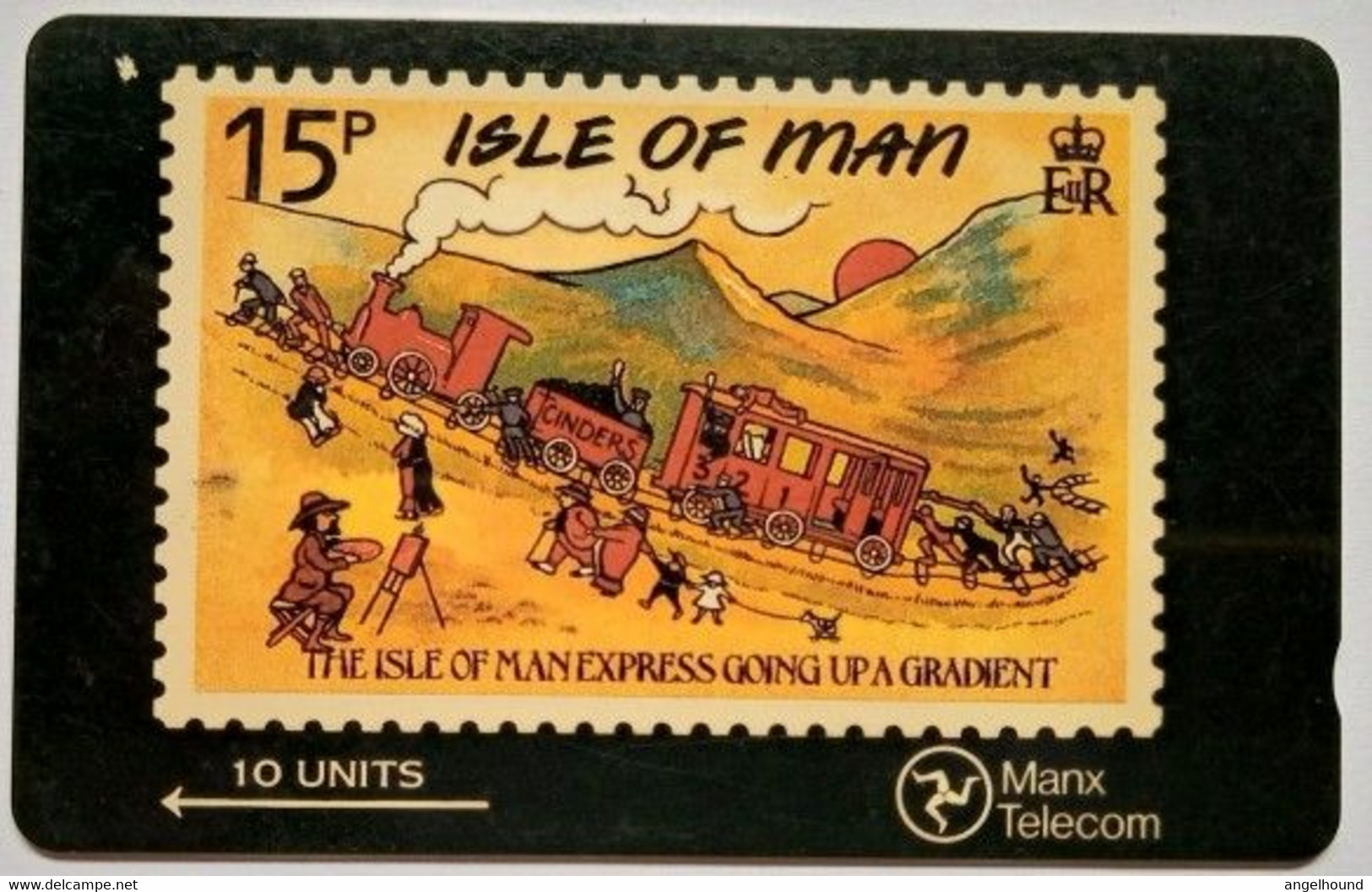 Isle Of Man 15p 6IOMA 10 Units "  The Isle Of Man Express Going Up A Gradient " - Isle Of Man
