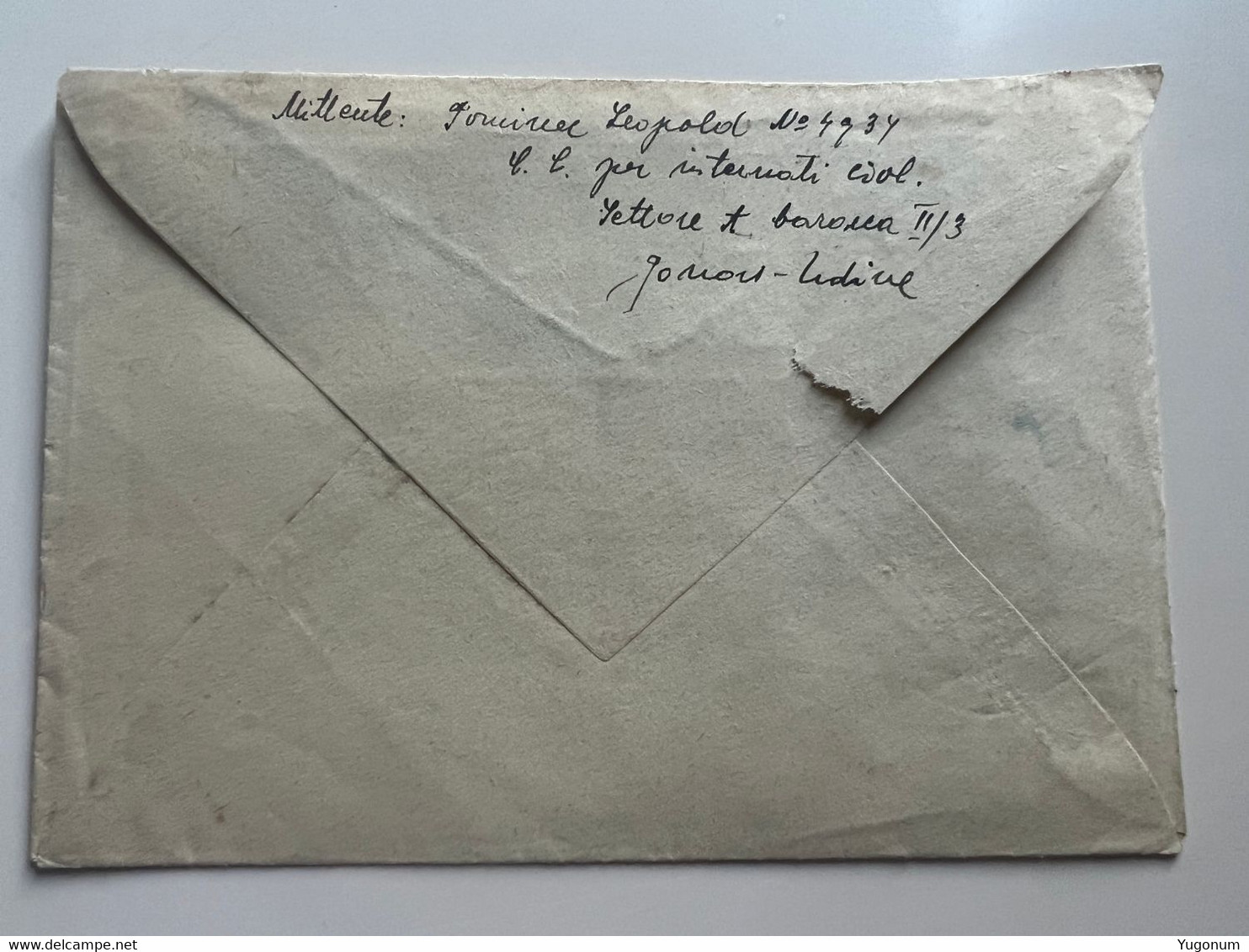 ITALY WWII 1943 Letter Sent From Concenetration Camp GONARS  -> Lubiana (No 2050) - Lubiana