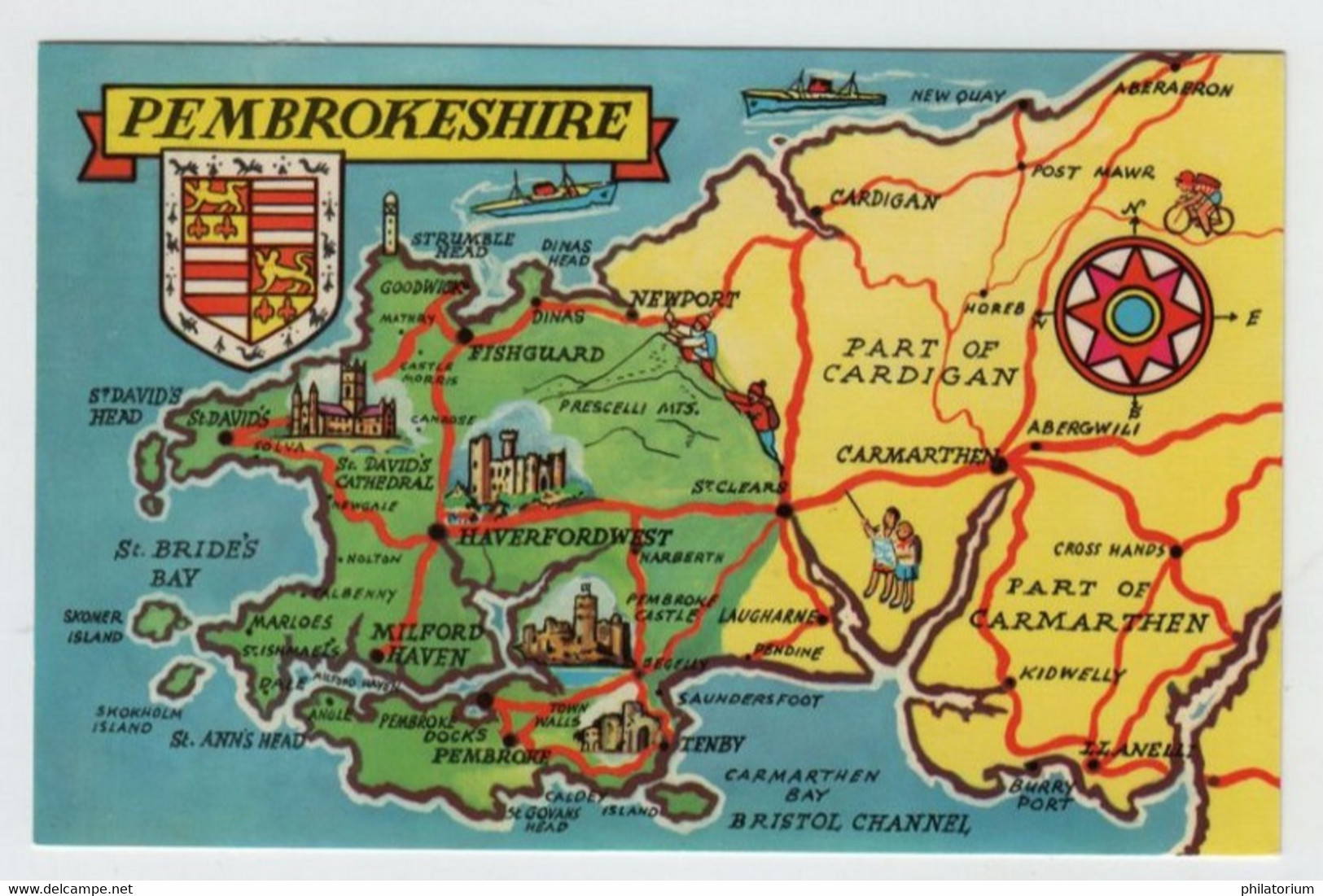 Cymru, Pays De Galles, Carte Du Pembrokeshire. - Pembrokeshire