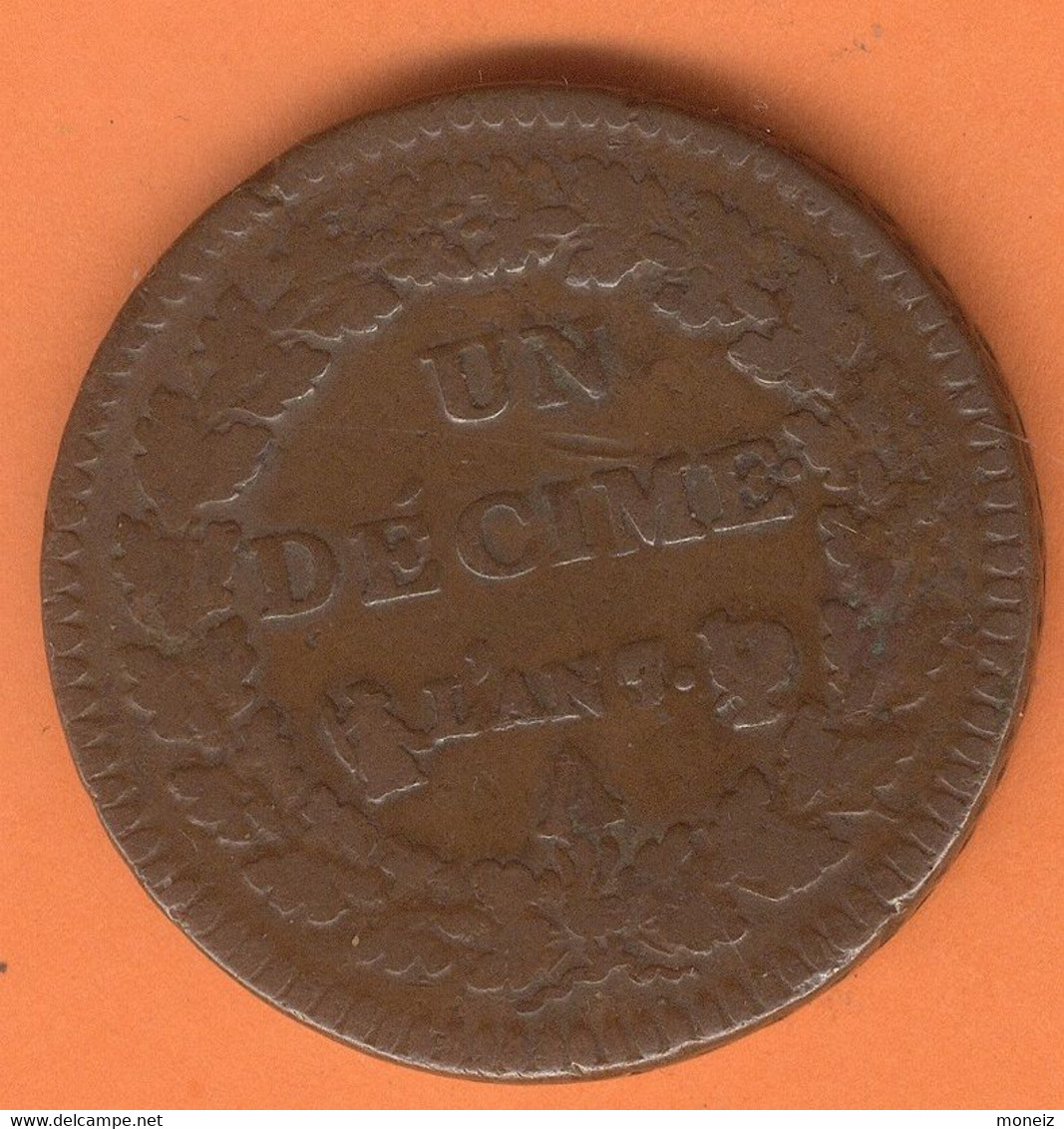 RARE UN DECIME An 7/5 - A/B  (normalement)   COQ/VASE (on Voit Le Haut Du Vase Entre La Tete Et La Queue Du Coq ) - 1792-1804 1ère République (An I – An XII)