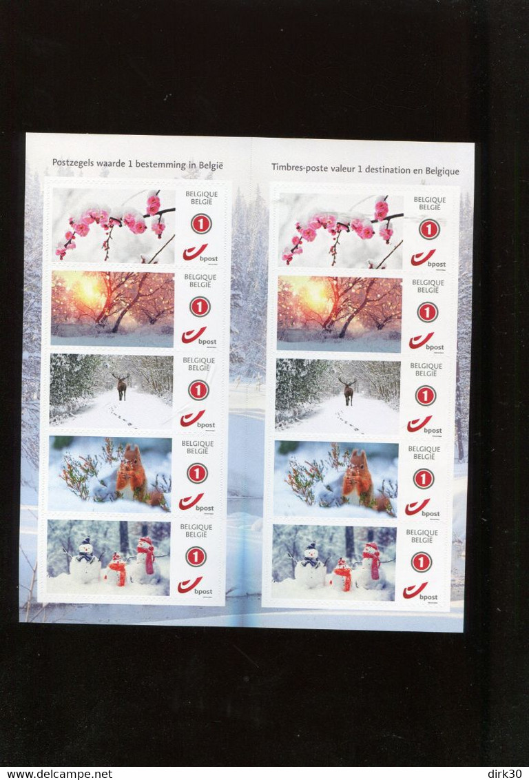 Belgie Boekje HAPPY WINTER MNH Duostamps Booklet Gepersonaliseerde Zegels - Andere & Zonder Classificatie