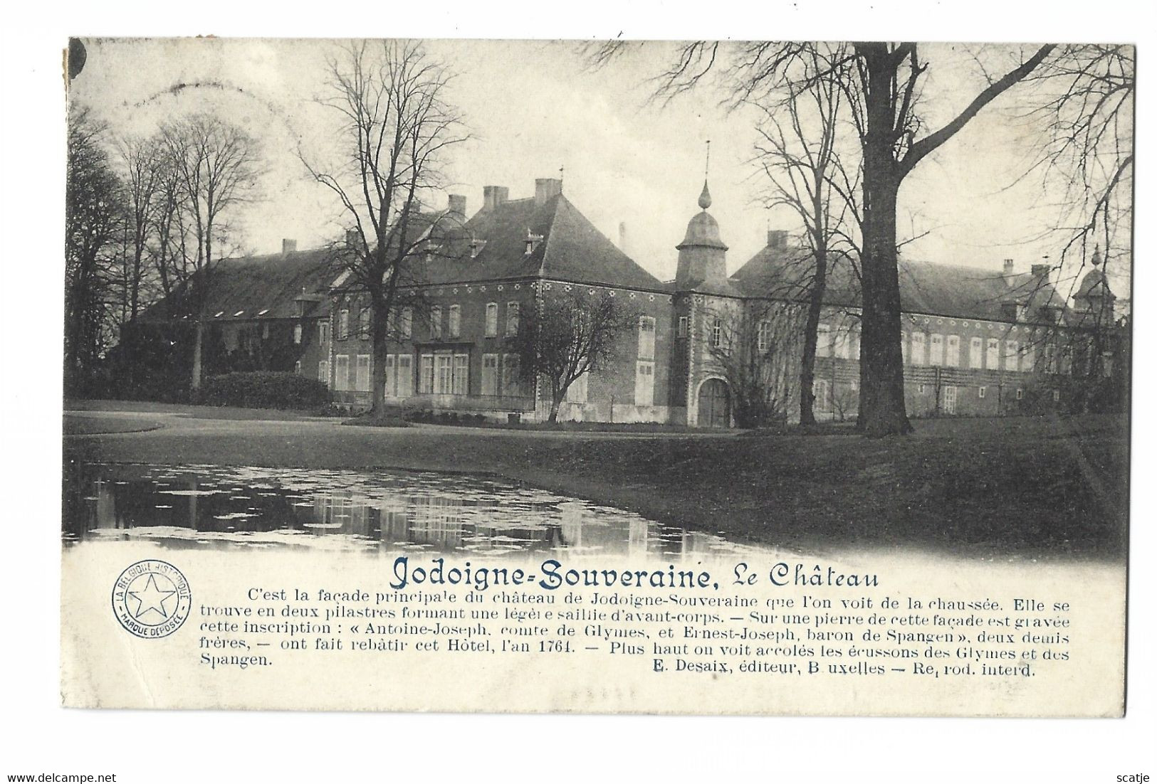 Jodoigne -  Souveraine.   -   Le Château   -   1912    Naar   Borgerhout - Jodoigne