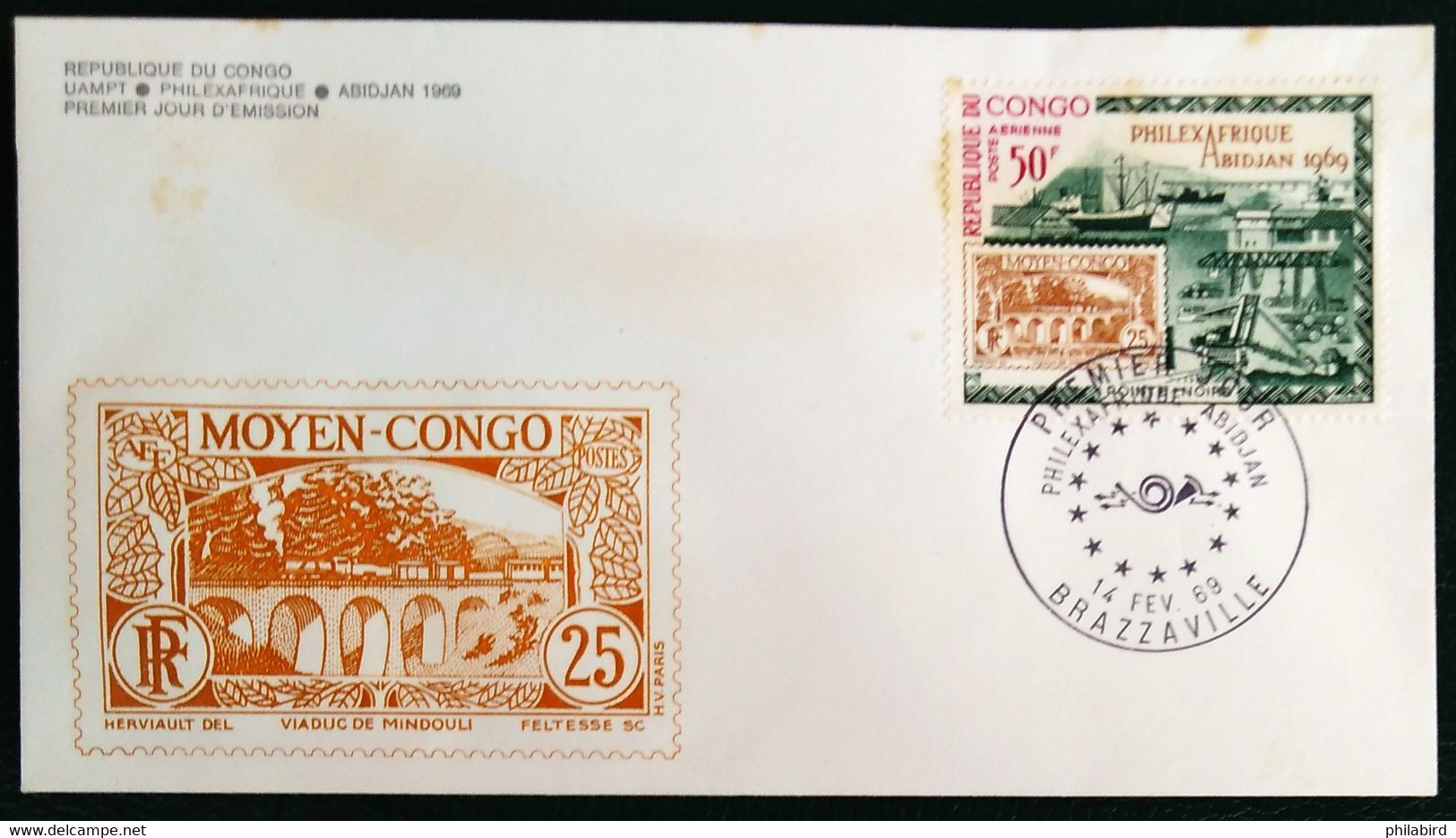 CONGO   -   PHILEXAFRIQUE  ABIDJAN 1969 -  PA 79 -  1° Jour - FDC