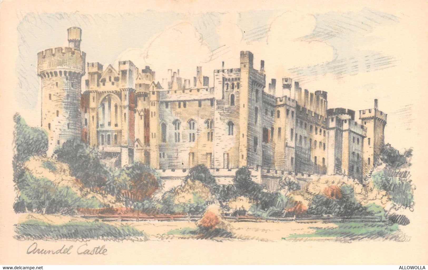 19253 " ARUNDEL CASTLE " -ILLUSTRAZIONE-CART. POST. ORIG. NON SPED. - Arundel