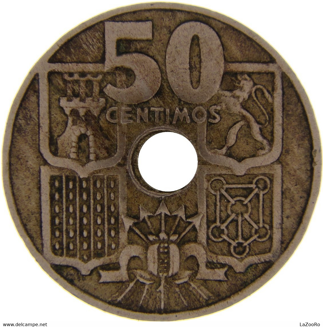 LaZooRo: Spain 50 Centimos 1951 XF / UNC - 50 Céntimos