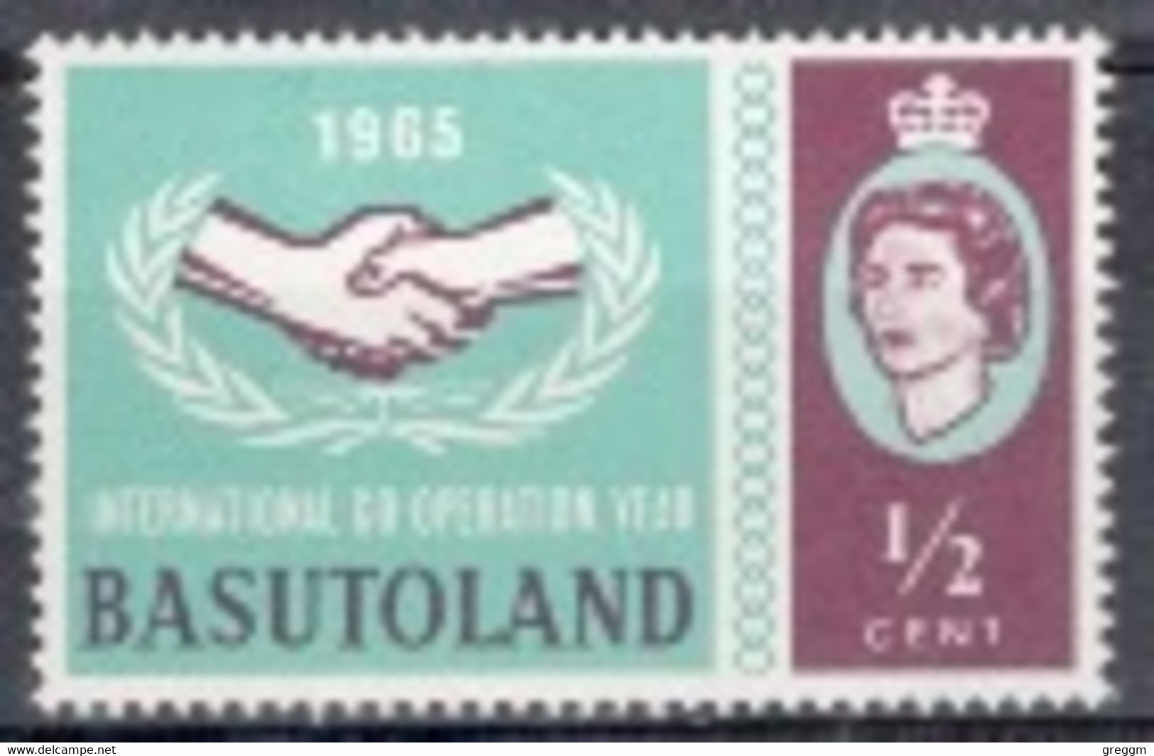 Basutoland 1965 Single Half Cent Stamp From The ICY Set In Mounted Mint - 1965-1966 Autonomía Interna