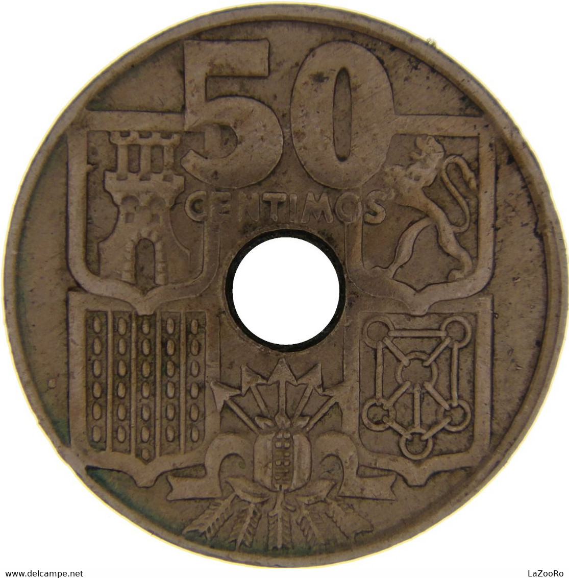 LaZooRo: Spain 50 Centimos 1953 XF / UNC - 50 Centesimi