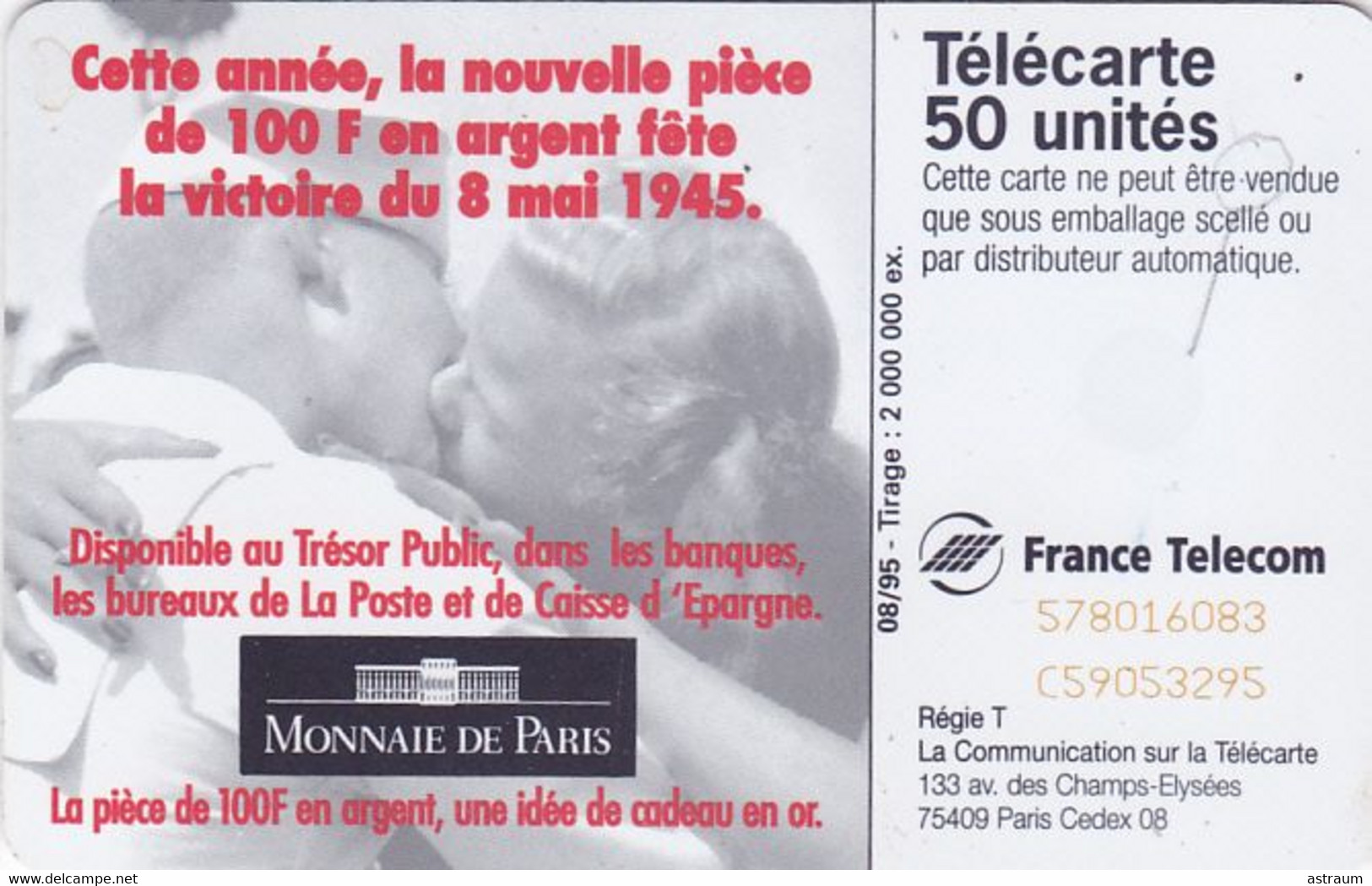 Telecarte Variété - F 581 - Nouvelle Piece De 100 FRCS - ( Point Parasite Entre " Etre Et Vendue "( Non Repertoriée ?) ) - Fehldrucke