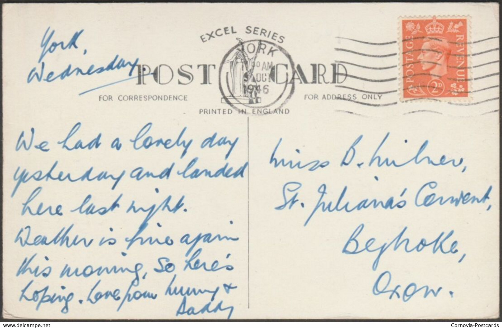 Bootham Bar And York Minster, Yorkshire, 1946 - Excel Series Postcard - York