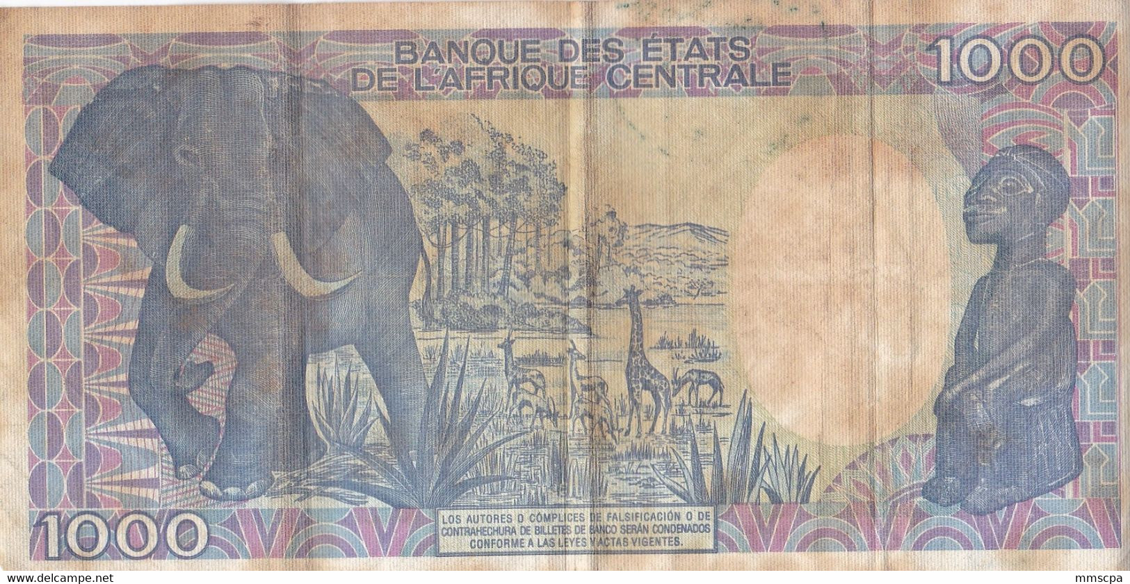 1000 FRANCS GUINEE AFRIQUE CENTRALE - Estados Centroafricanos