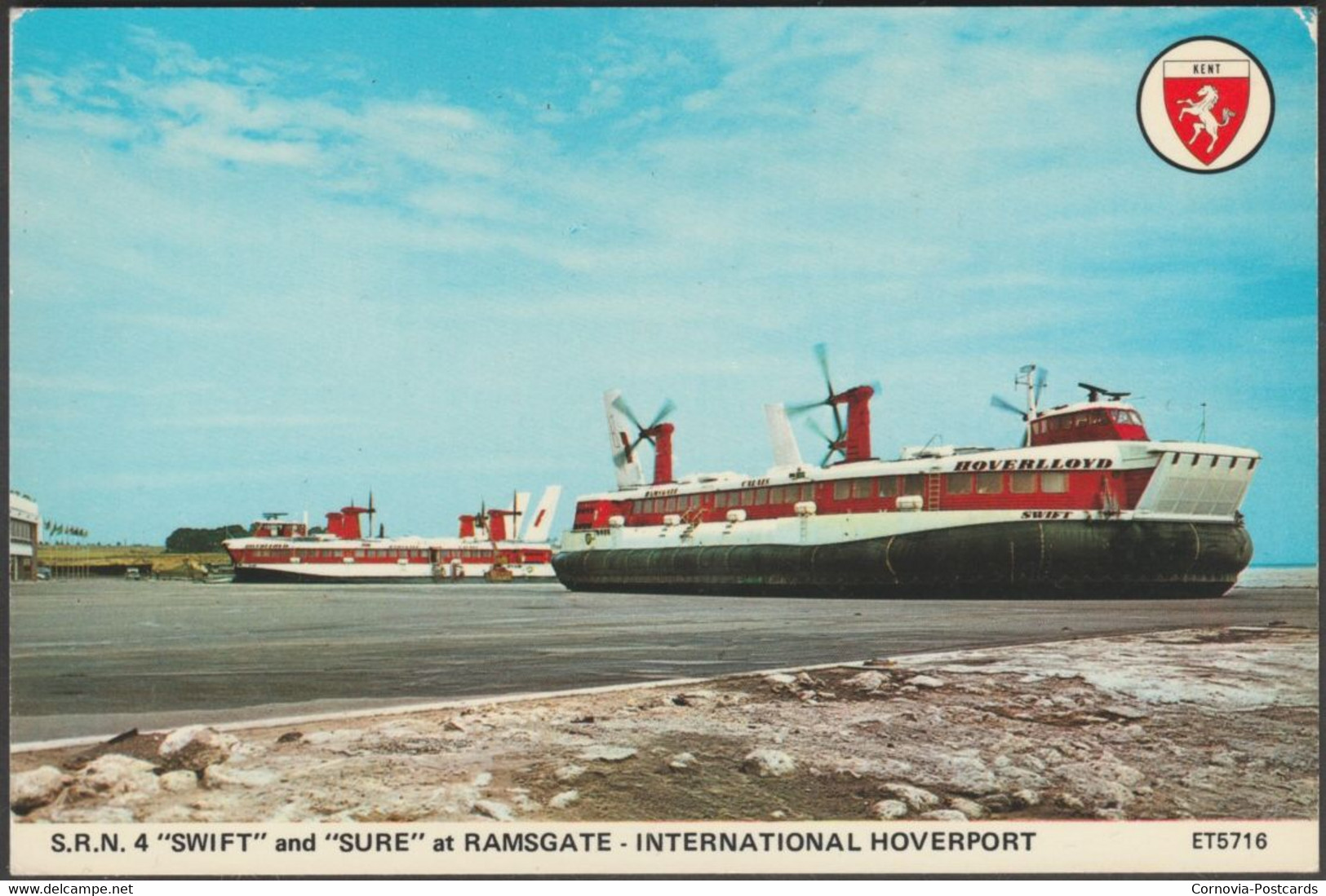 SRN 4 Swift And Sure At Ramsgate International Hoverport, C.1975 - Elgate Postcard - Aéroglisseurs
