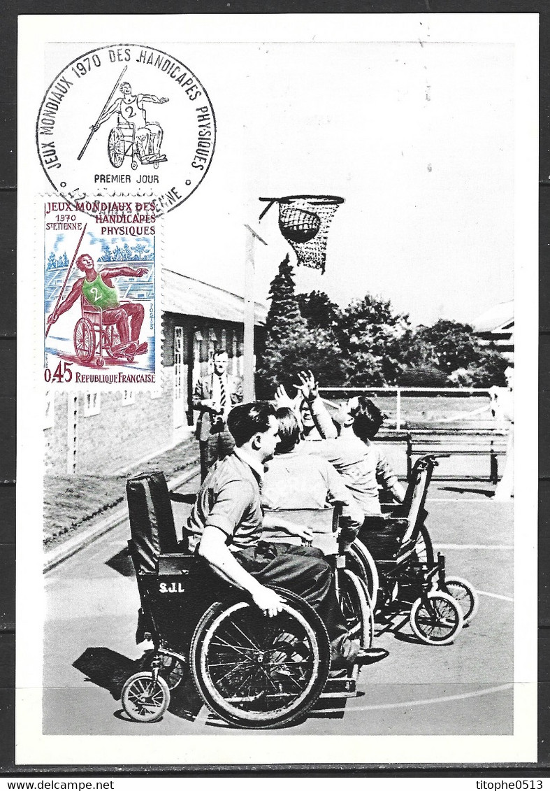 FRANCE. N°1649 Sur Carte Maximum De 1970. Jeux Mondiaux Des Handicapés. - Sport Voor Mindervaliden