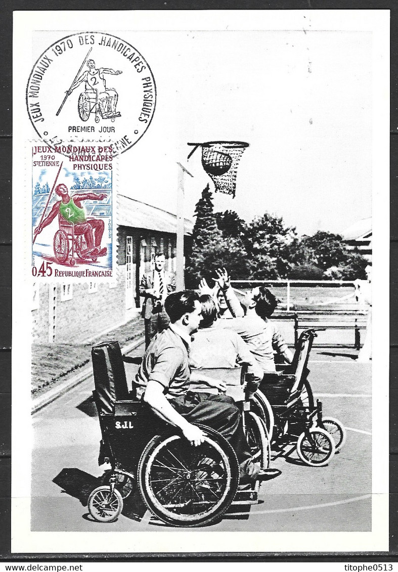 FRANCE. N°1649 Sur Carte Maximum De 1970. Jeux Mondiaux Des Handicapés. - Handisport