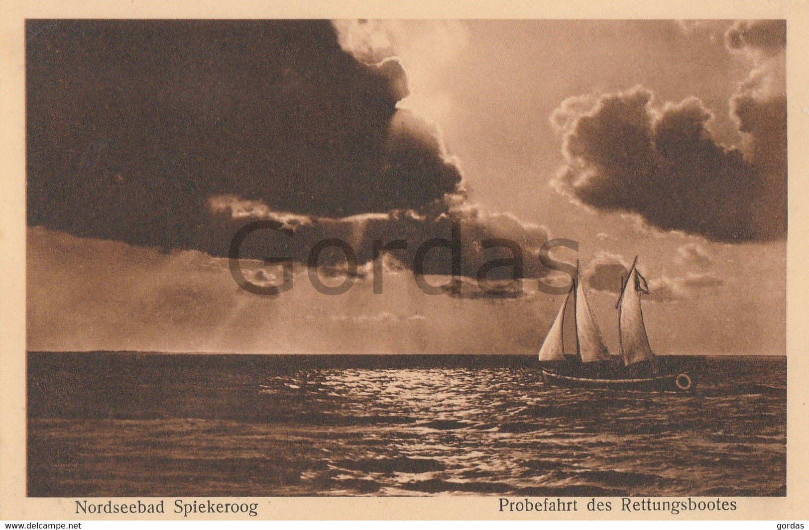 Germany - Nordseebad Spiekeroog - Probefahrt Des Rettungsbootes - Sailing Ship - Wittmund