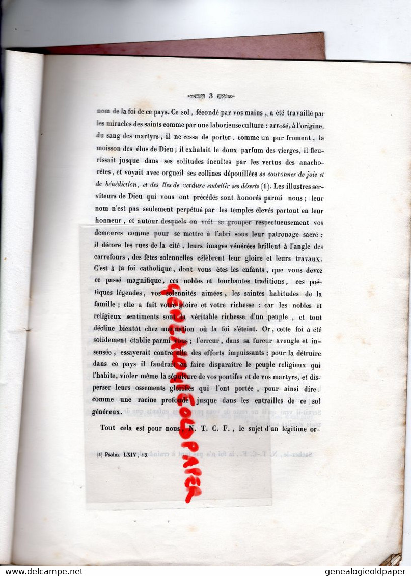 87- LIMOGES- MANDEMENT EVEQUE BERNARD BUISSAS-A. THEZARD CHANOINE-1844PEUPLE JUIF-JESUS-RAMEAUX CAREME ABSTINENCE - Historische Dokumente