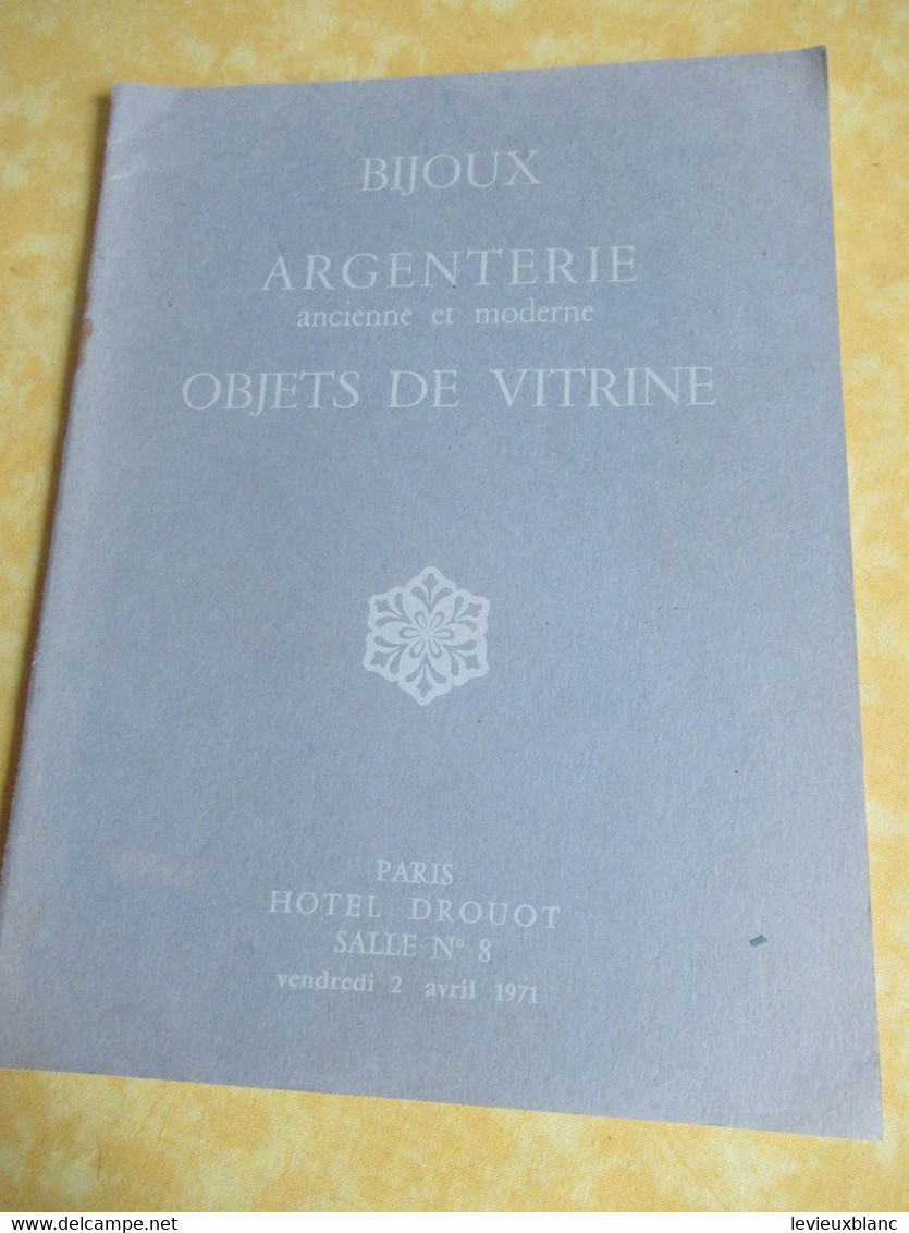 Vente Aux Enchères /Hôtel DROUOT/ Bijoux, Argenterie,Objets De Vitrine / ADER-PICARD/1971  CAT292 - Magazines & Catalogs