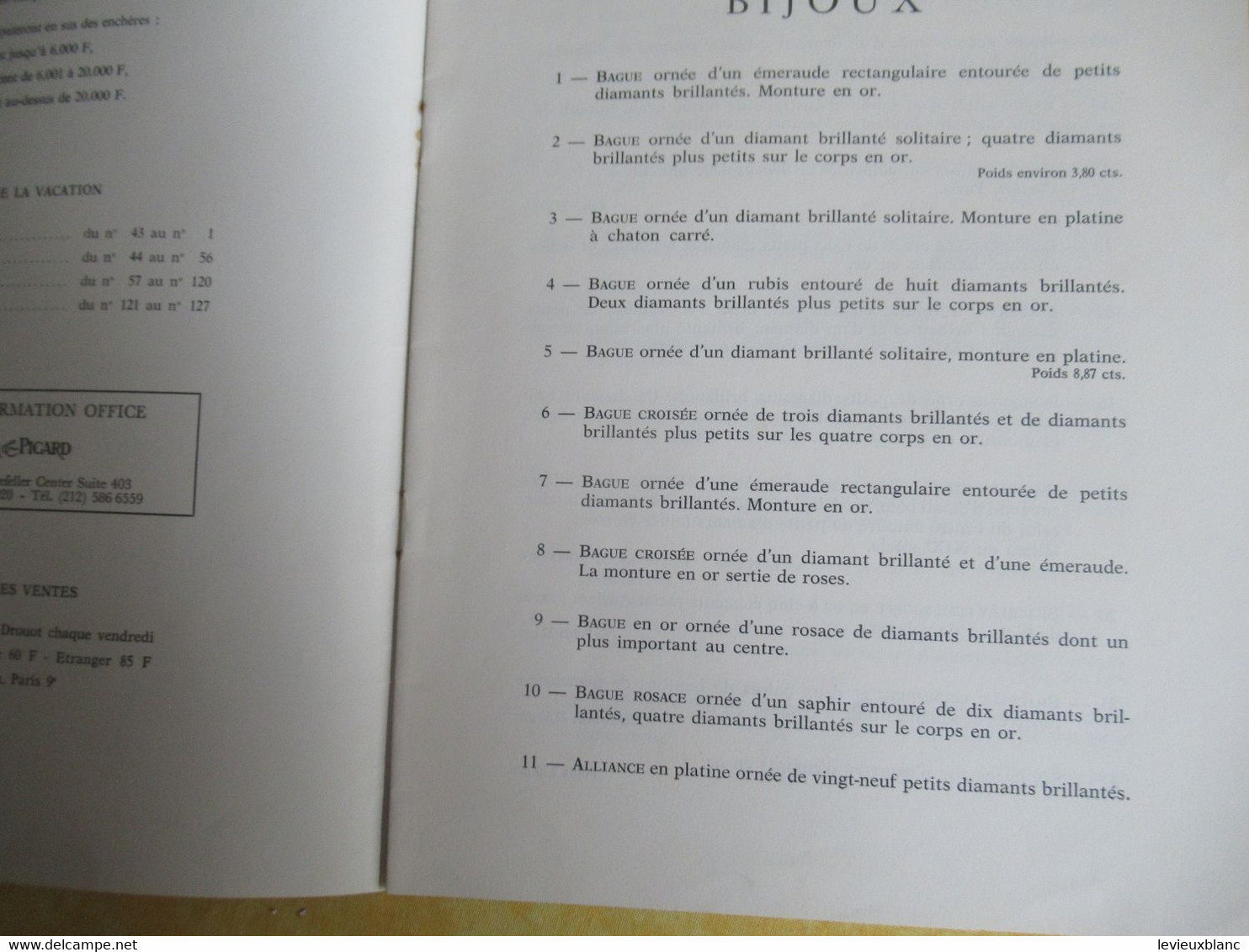 Vente Aux Enchères /Hôtel DROUOT/ Bijoux, Argenterie,Objets De Vitrine / ADER-PICARD/1971  CAT292 - Magazines & Catalogues