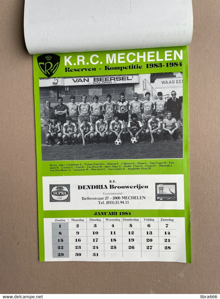 RACINGS ELFTALKALENDER 1984 - K.R.C. MECHELEN - Groot Formaat: 1981-90