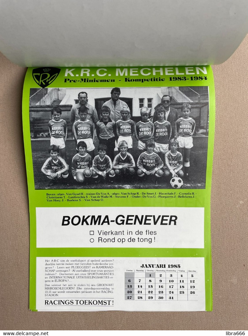 RACINGS ELFTALKALENDER 1984 - K.R.C. MECHELEN - Big : 1981-90