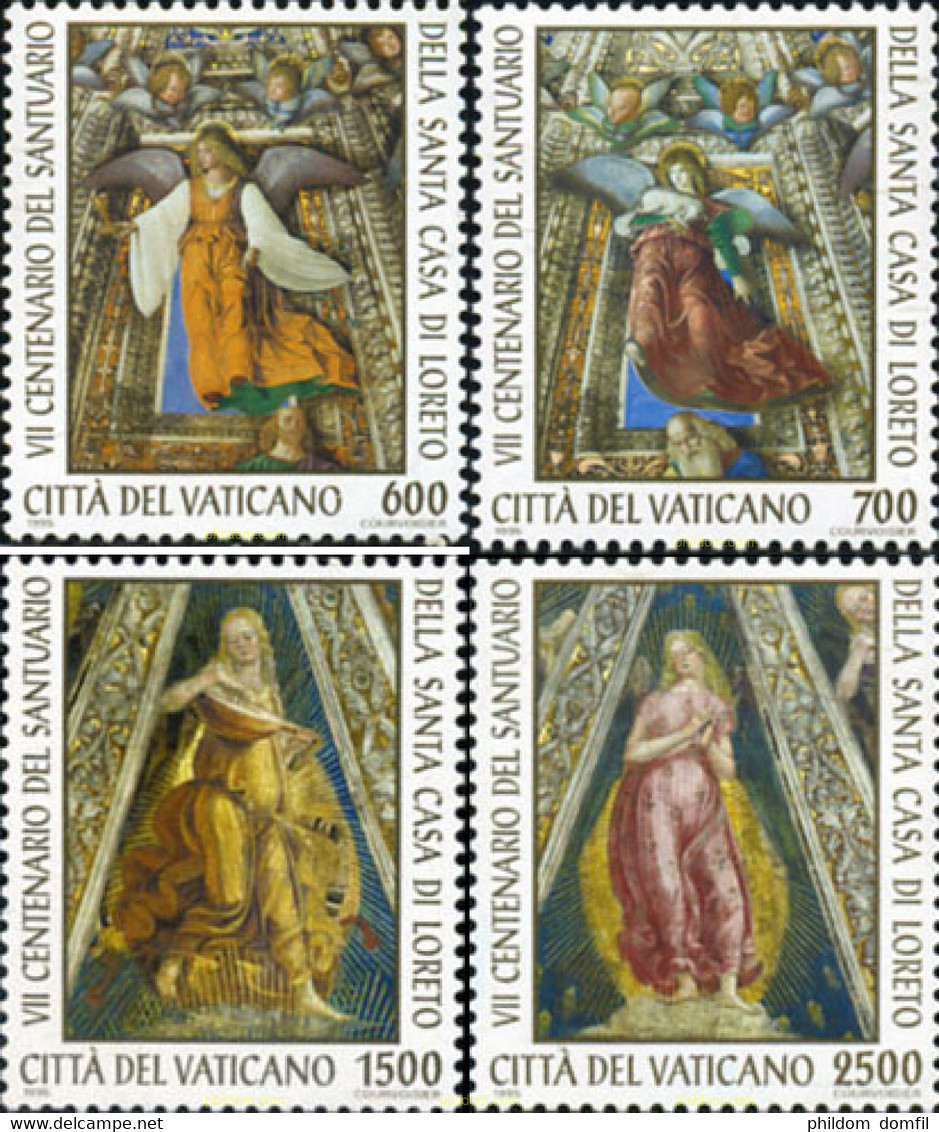 117100 MNH VATICANO 1995 700 ANIVERSARIO DEL SANTUARIO DE LORETO - Usati