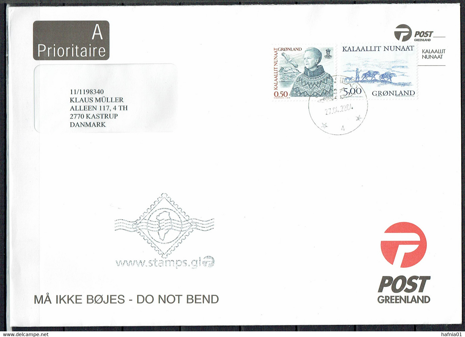 Greenland 2004.  Ordinary Letter Sent From Tasiilaq To Kastrup, Denmark. - Brieven En Documenten