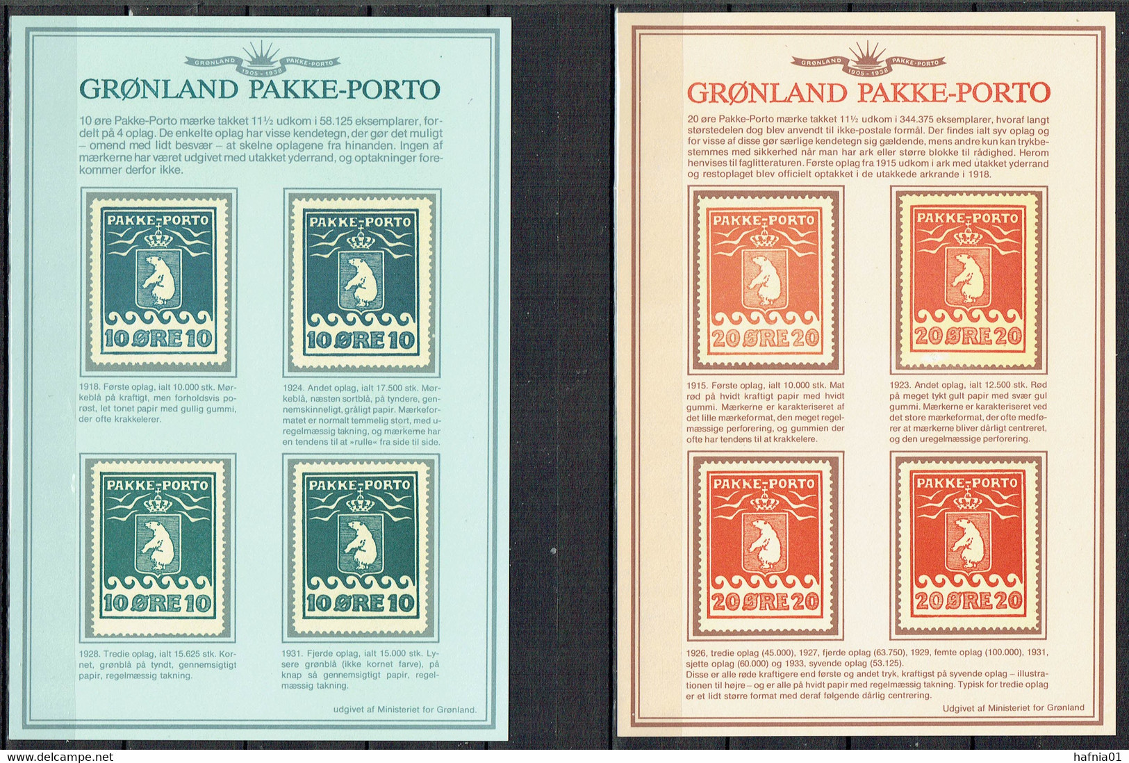 Greenland 1984. Parcel Post, Reprints. - Paquetes Postales