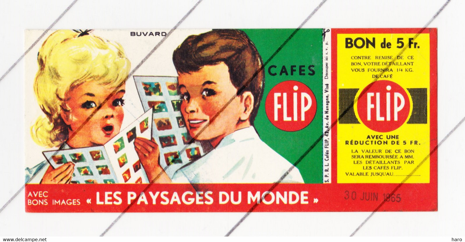 Buvard Publicitaire Café " FLIP " à Visé - Complet - Chromos " Les Paysages Du Monde "  1965 ( B326) - Coffee & Tea