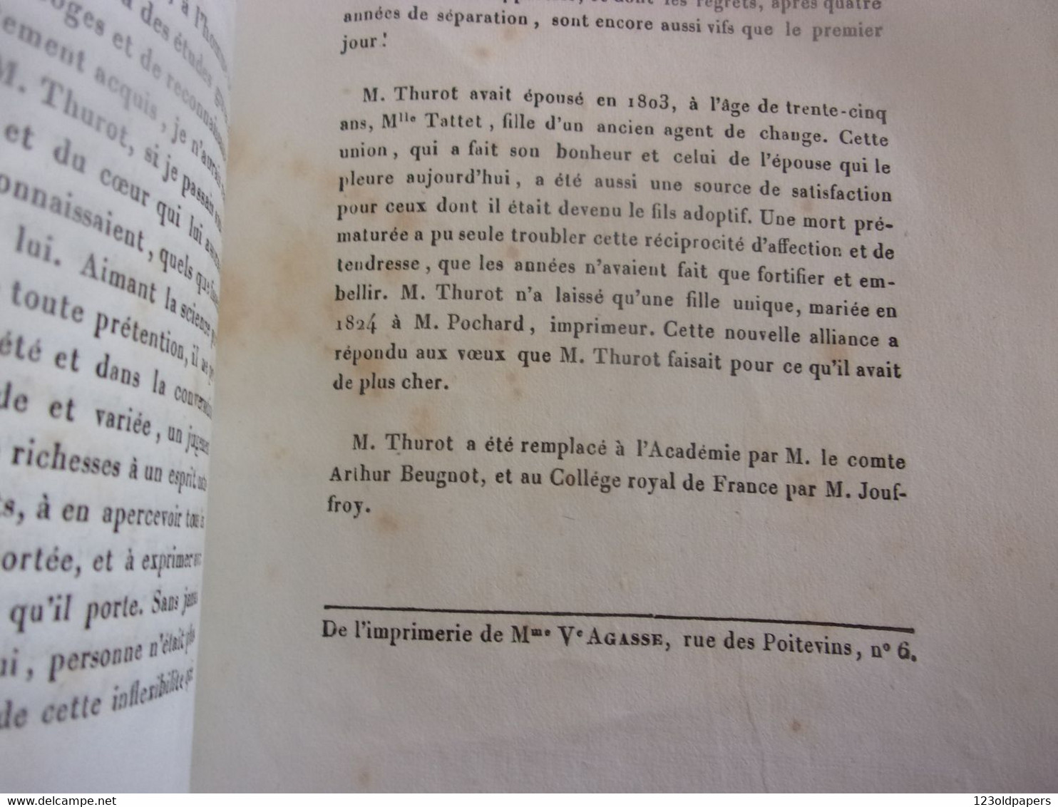 ♥️  BERRY INDRE 1836 NOTICE SUR JEAN FRANCOIS THUROT NE A ISSOUDUN EN 1768 HELLENISTE ET PHILOSOPHE PAR S DE SACY - Centre - Val De Loire
