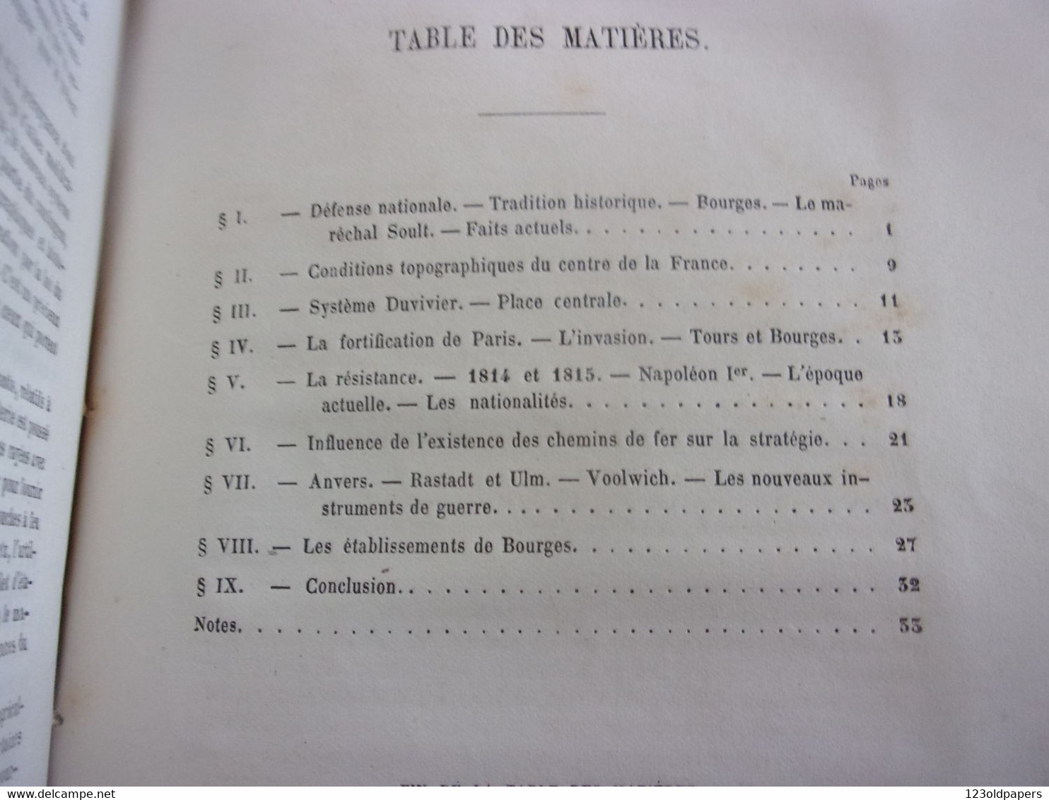 ♥️  BERRY CHER 1862 P DUPLAN ETABLISSEMENTS MILITAIRES A BOURGES DEFENSE GENERALE DE LA FRANCE / MARECHAL SOULT