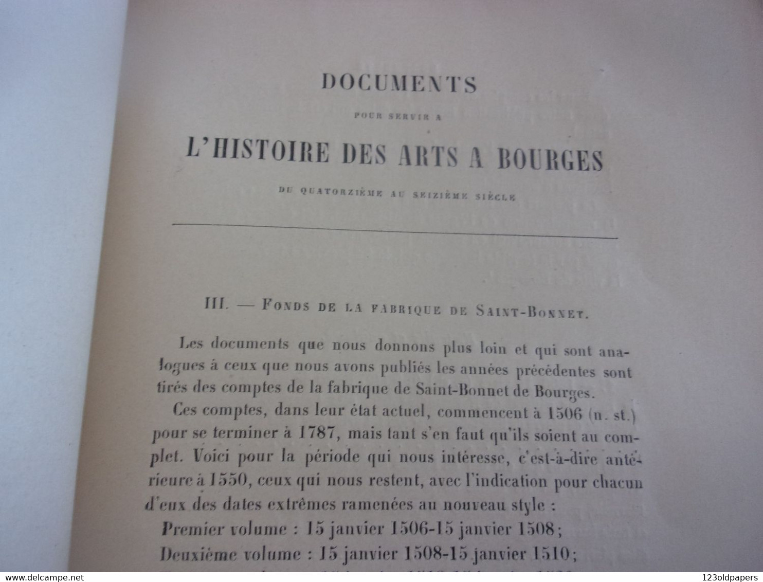 ♥️  BERRY CHER AVEC ENVOI  GANDILHON A‎ ‎Documents Pour Servir à L' Histoire Des Arts à Bourges Du XIVe Au XVIe Siècle - Centre - Val De Loire