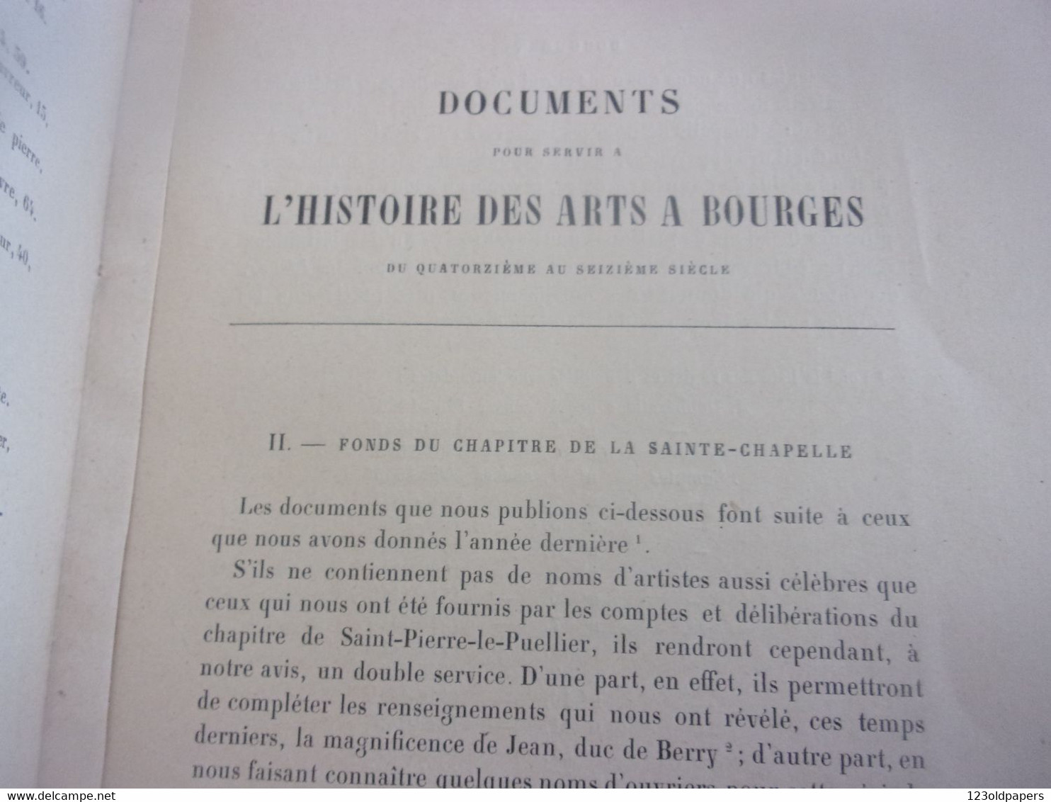 ♥️  BERRY CHER AVEC ENVOI  GANDILHON A‎ ‎Documents Pour Servir à L' Histoire Des Arts à Bourges Du XIVe Au XVIe Siècle - Centre - Val De Loire