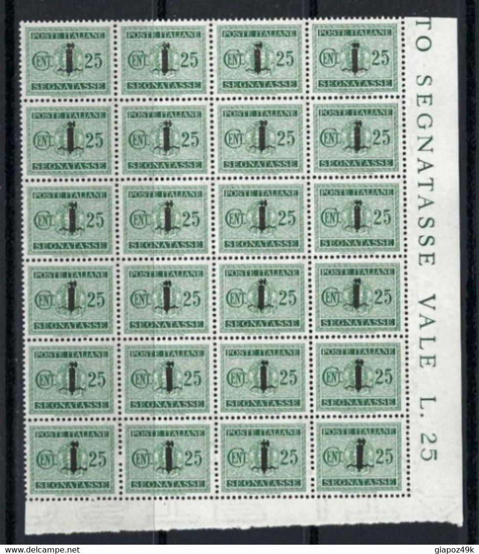 ● ITALIA  R.S.I. 1944  SEGNATASSE  N.° 63 ** Blocco Di 24  Cat. 480 € : Solo Al 5 % ️ Angolo Di Foglio - L. N. 1106 ️ - Postage Due