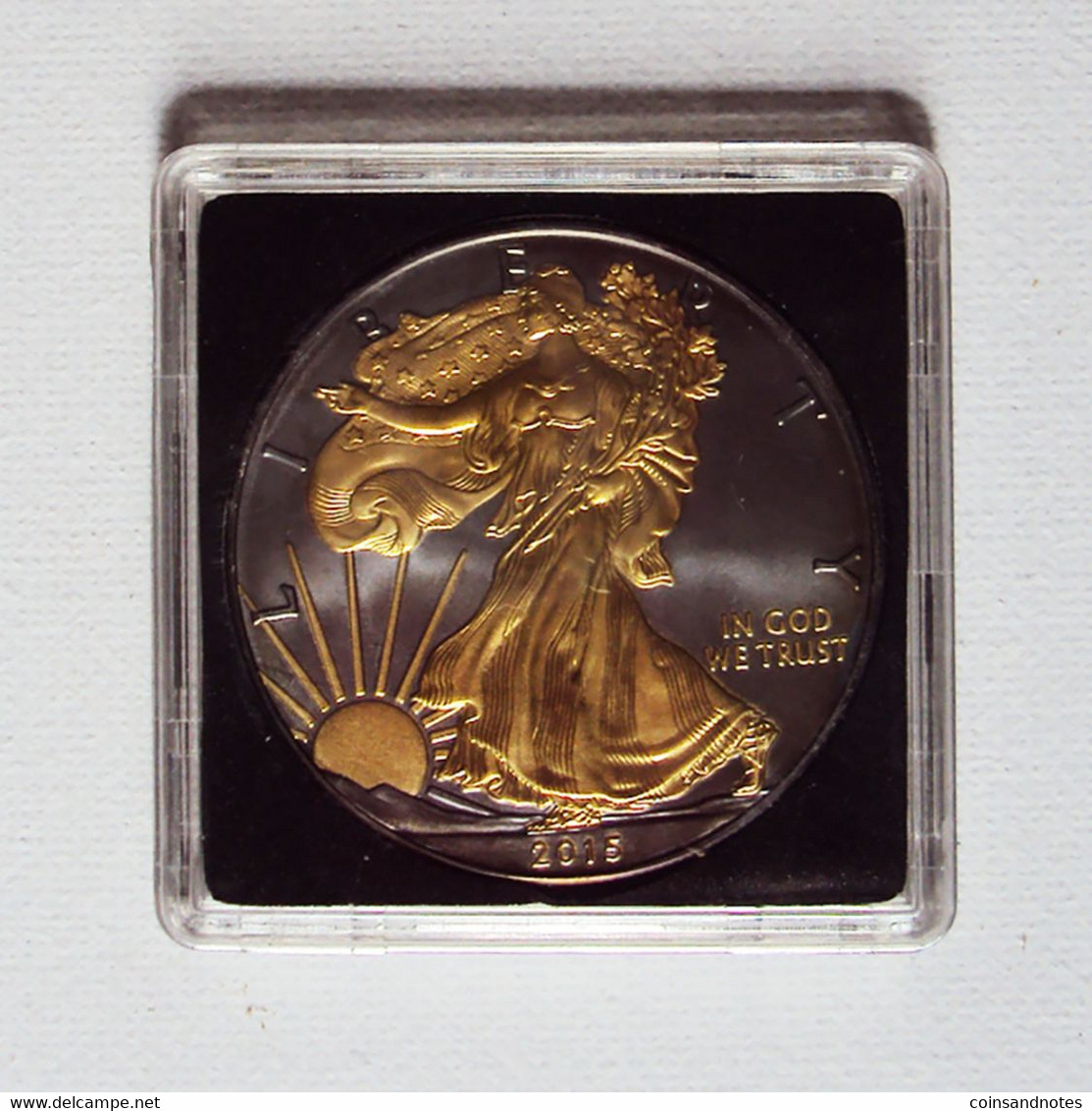 USA 2015 - 1 Tr Oz Silver Dollar ‘Liberty’ - Black Ruthenium & 24 CT Gold Plated - COA - Sammlungen