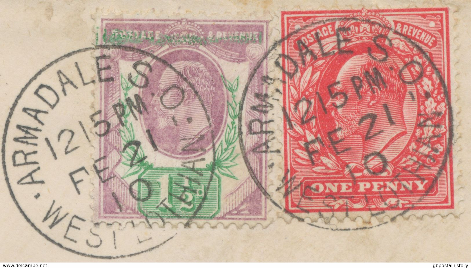 GB 1910, EVII 1d Bright Scarlet And 1½d Chalky Paper VARIETY On Very Fine Cover To LYON, France Tied By Rare Railway-CDS - Brieven En Documenten