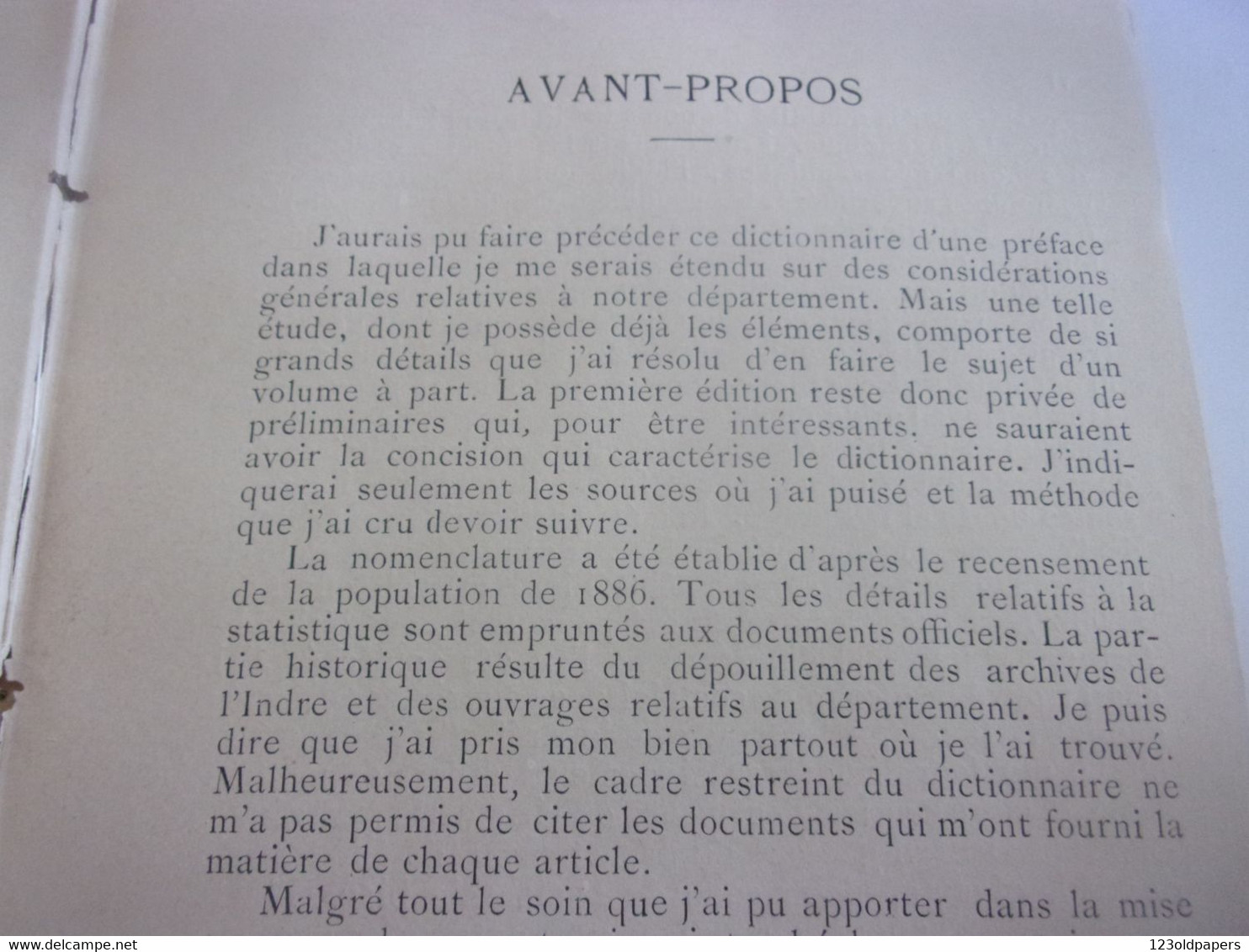 ️  BERRY INDRE 1889 EO  Dictionnaire Historique, Géographique Et Statistique De L'Indre De Eugène Hubert - Centre - Val De Loire