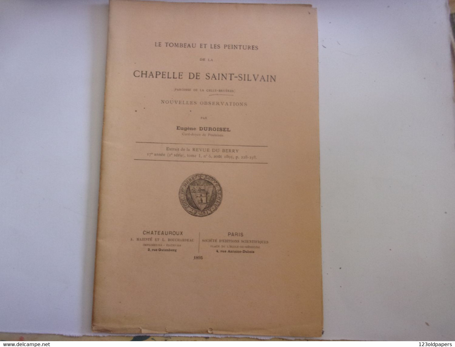 ♥️  BERRY CHER DUROISEL 1895 TOMBEAUET PEINTURES CHAPELLE SAINT SYLVAIN LA CELLE BRUERE PRES ST AMAND MEILLANT - Centre - Val De Loire