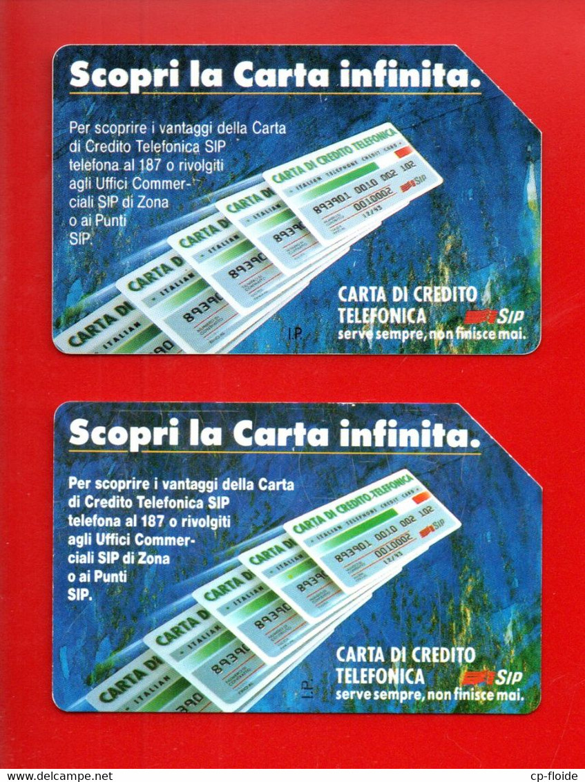 2 TÉLÉCARTES . ITALIE . SCOPRI LA CARTA INFINITA - Réf. N°55C - - Autres & Non Classés