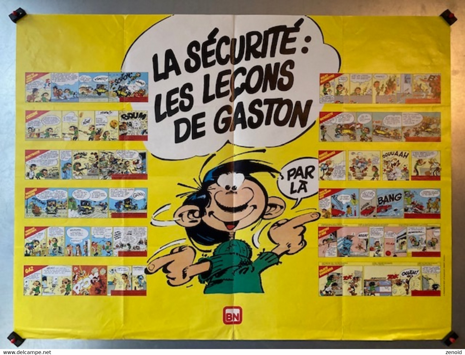 Affiche Bn "La Sécurité : Les Leçons De Gaston" - Franquin 1982 - Franquin