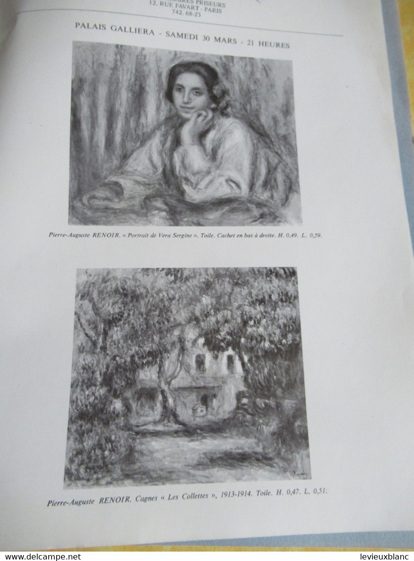 Vente Aux Enchères /Hôtel DROUOT Palais Galliera/ Vente Publique/ ADER-PICARD/1968                          CAT293 - Revistas & Catálogos