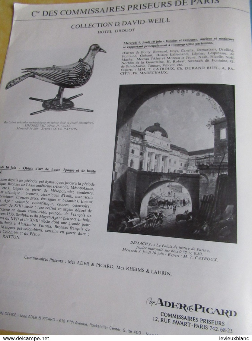 Vente aux enchères /Hôtel DROUOT Palais Galliera/ Vente publique/ ADER-PICARD/Mai-Juin1971                        CAT294