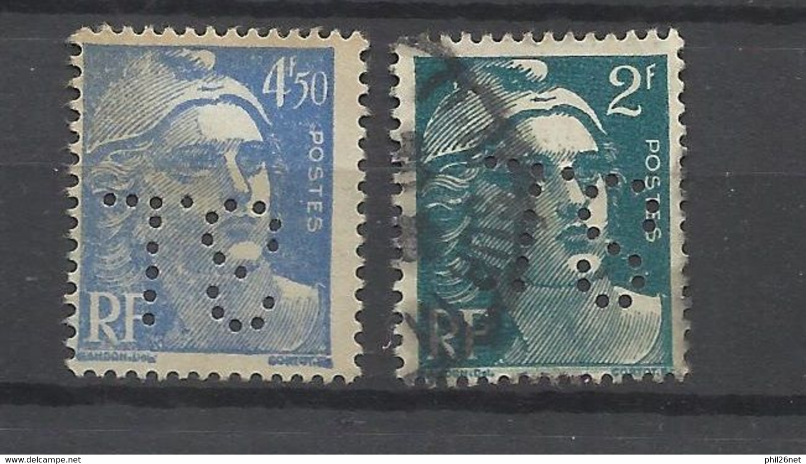 France    N° 713 Et 718A    Perforés  TS        Oblitérés   B/TB   Voir Scans  Soldes ! ! ! - Gebruikt