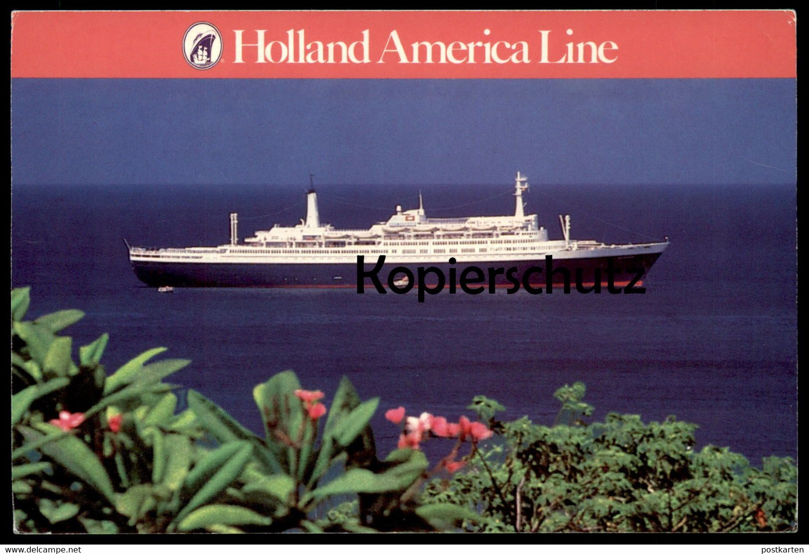 ÄLTERE POSTKARTE HOLLAND AMERICA LINE FLAGSHIP S.S. ROTTERDAM SCHIFF Ocean Liner Dampfer Passagierschiff Postcard Cpa AK - Ski Nautique