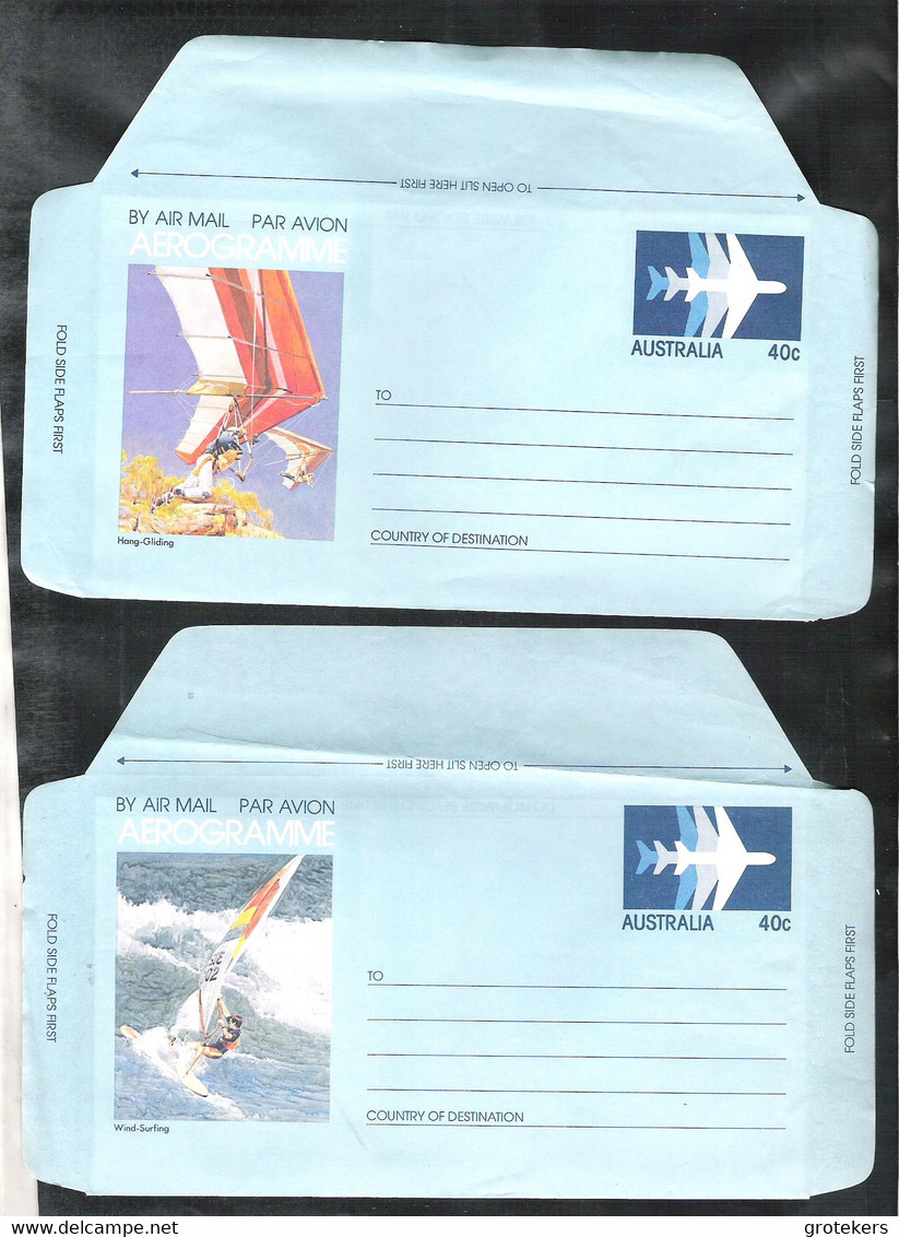 AUSTRALIA 2 Unused Air Mail Letters (Hang-gliding, Wind-surfing) - Aerogrammi