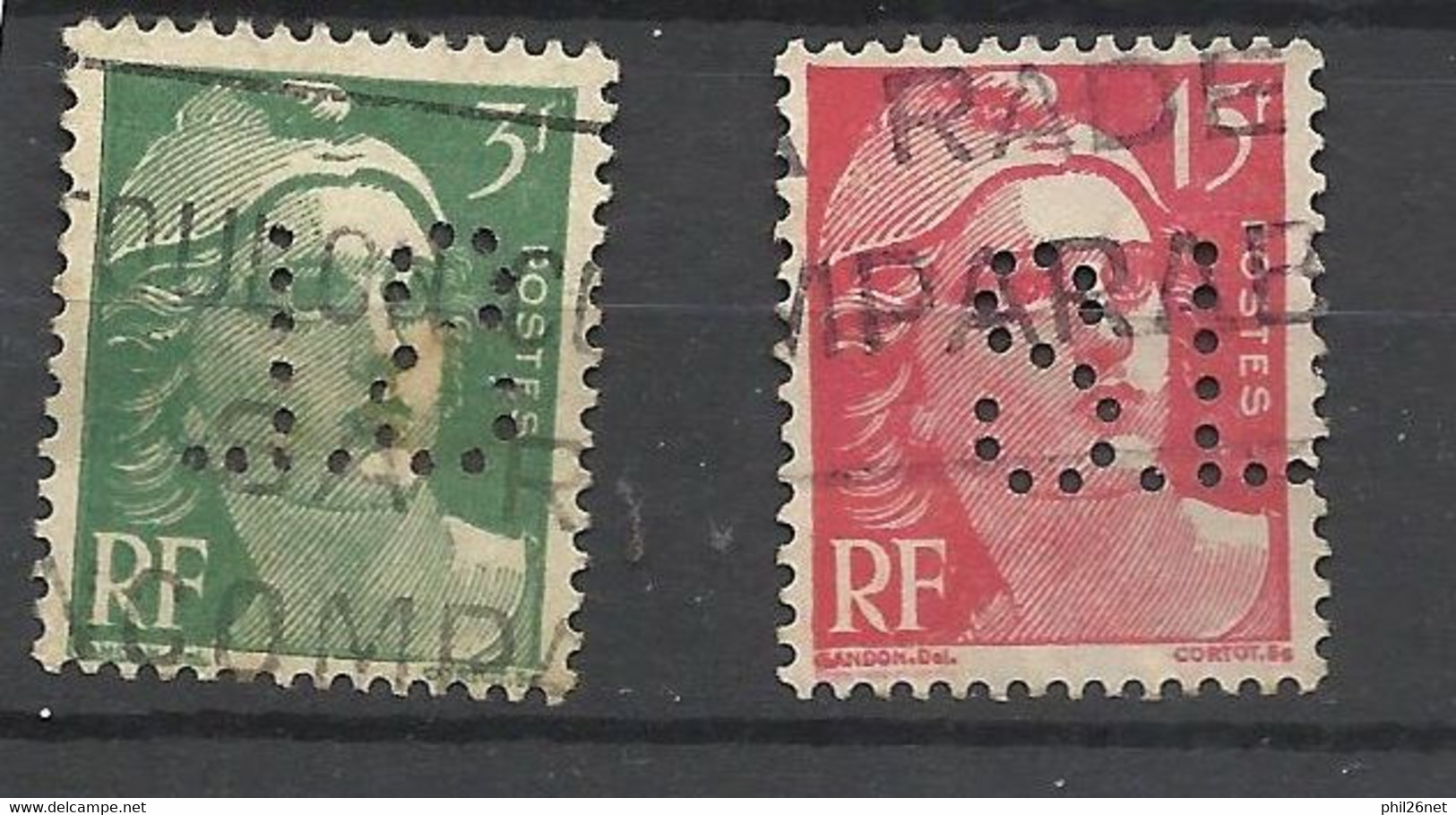 France    N° 716A Et 724      Perforés  TS        Oblitérés   B/TB   Voir Scans  Soldes ! ! ! - Oblitérés