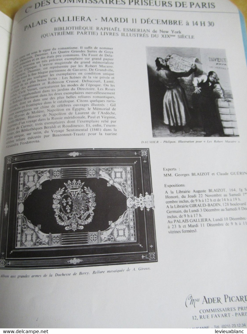 Vente aux enchères /Hôtel DROUOT Palais Galliera/ Vente publique/ ADER-PICARD-TAJAN/Novembre-Décembre 1973        CAT295