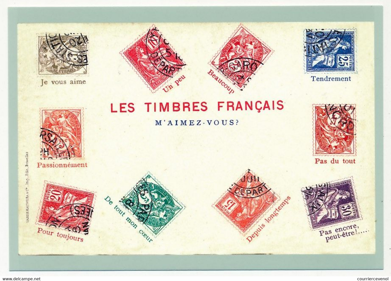 FRANCE - CP Timbramoi "Les Timbres Français, M'aimez Vous ?" Fac Similé CP Ancienne - Prioritaire MONDE 20g - Prêts-à-poster: Other (1995-...)