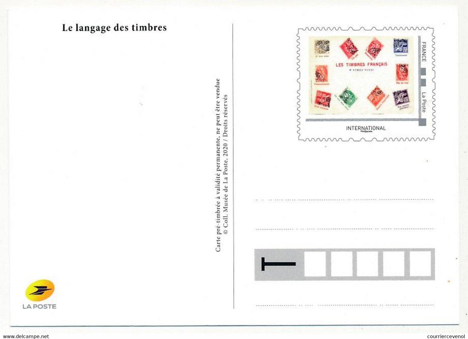 FRANCE - CP Timbramoi "Les Timbres Français, M'aimez Vous ?" Fac Similé CP Ancienne - Prioritaire MONDE 20g - PAP: Sonstige (1995-...)