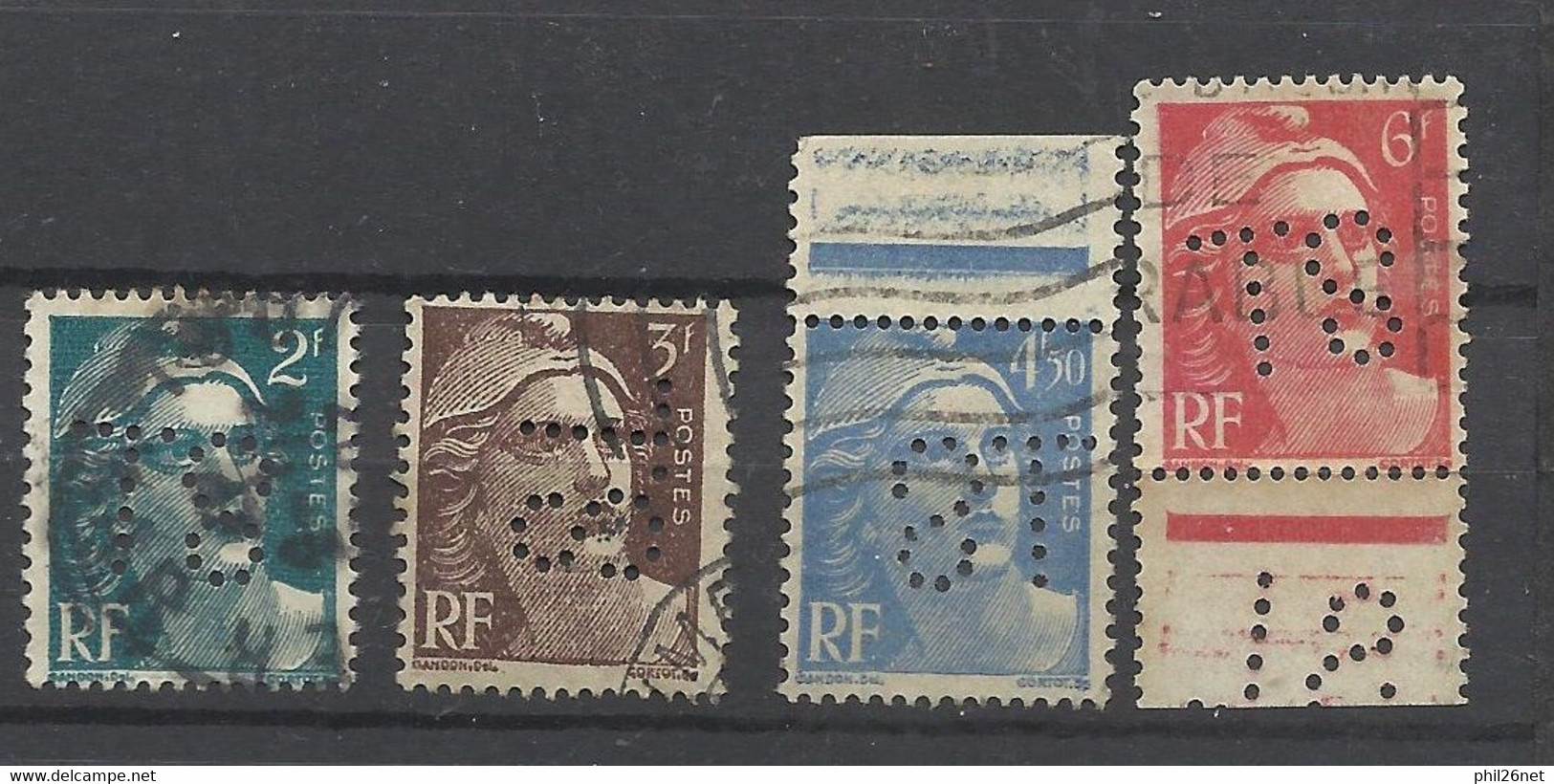 France    N° 713; 715; 718A Et 721A     Perforations TS    Oblitérés  B/TB   Voir Scans  Soldes ! ! ! - Oblitérés