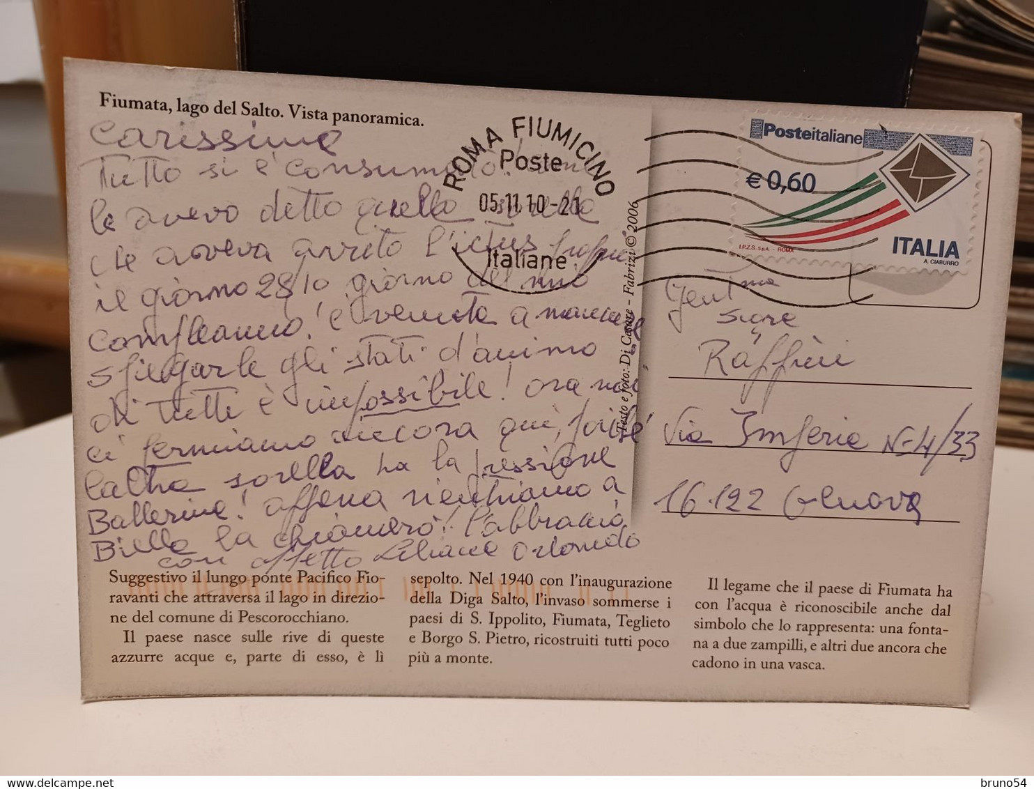 2 Cartoline Fiumata Fa Parte Del Comune Di Petrella Salto, In Provincia Di Rieti,lago Del Salto Ponte - Rieti